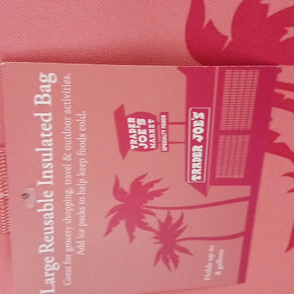 TRADER JOE'S Large Reusable Insulated Bag Peach - Picture 2 of 4